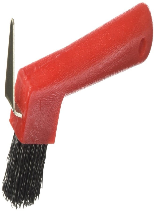 Partrade 245855 737 Hoof Pick with Brush, 7", Red - Image 1